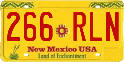 NM license plate 266RLN