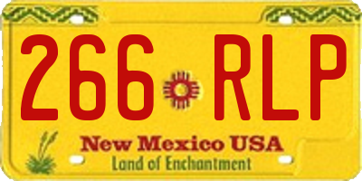NM license plate 266RLP