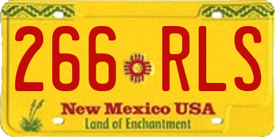 NM license plate 266RLS