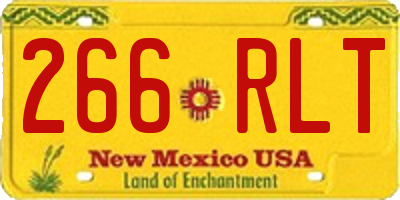 NM license plate 266RLT