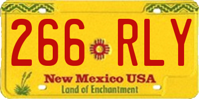 NM license plate 266RLY
