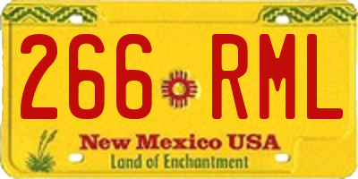 NM license plate 266RML