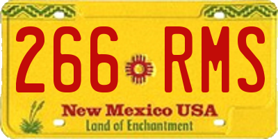 NM license plate 266RMS