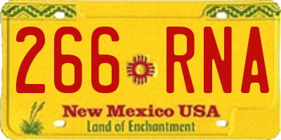 NM license plate 266RNA