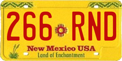 NM license plate 266RND