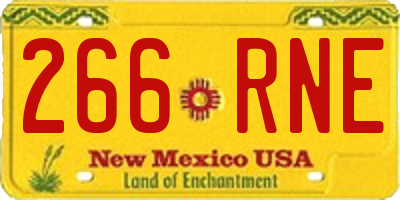 NM license plate 266RNE
