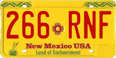 NM license plate 266RNF