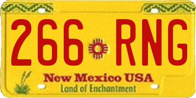 NM license plate 266RNG