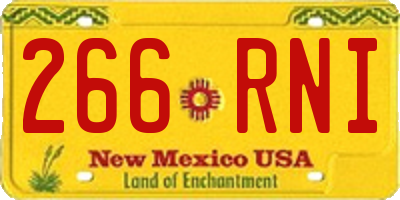 NM license plate 266RNI