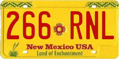 NM license plate 266RNL