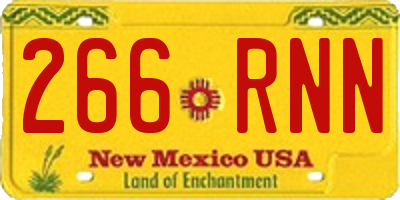 NM license plate 266RNN