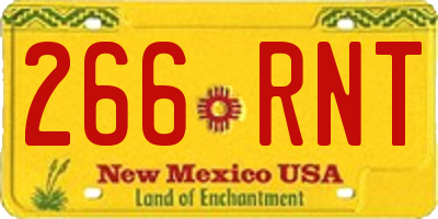 NM license plate 266RNT