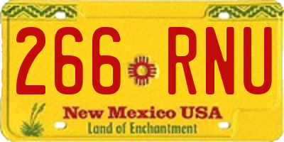 NM license plate 266RNU