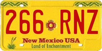 NM license plate 266RNZ