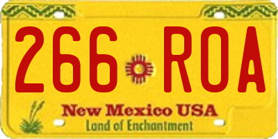 NM license plate 266ROA