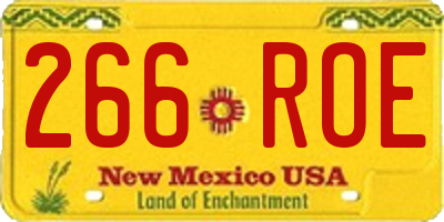 NM license plate 266ROE