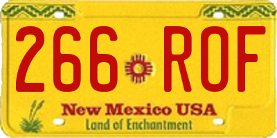 NM license plate 266ROF