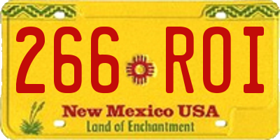 NM license plate 266ROI