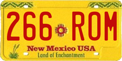 NM license plate 266ROM