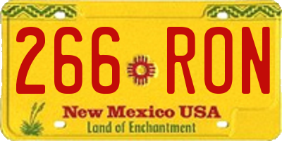 NM license plate 266RON