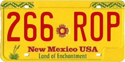 NM license plate 266ROP