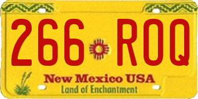 NM license plate 266ROQ