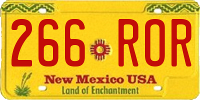 NM license plate 266ROR