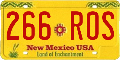 NM license plate 266ROS