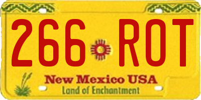 NM license plate 266ROT