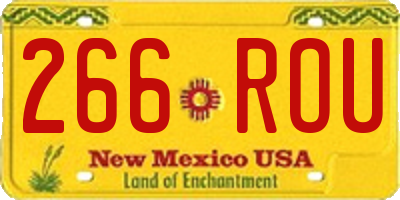 NM license plate 266ROU