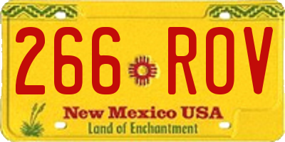 NM license plate 266ROV