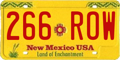 NM license plate 266ROW