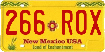 NM license plate 266ROX