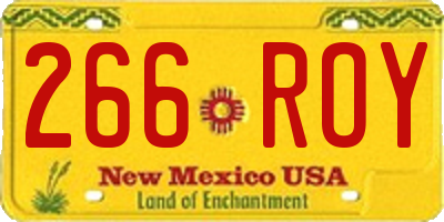 NM license plate 266ROY