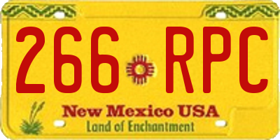 NM license plate 266RPC