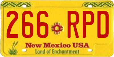 NM license plate 266RPD