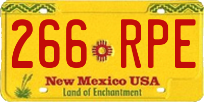 NM license plate 266RPE