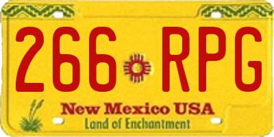 NM license plate 266RPG