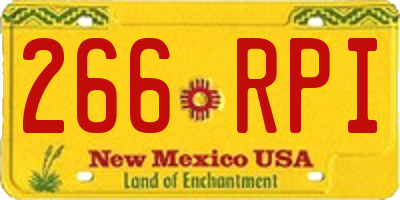 NM license plate 266RPI
