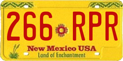 NM license plate 266RPR