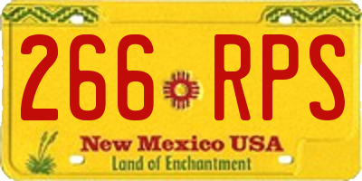 NM license plate 266RPS