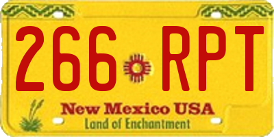 NM license plate 266RPT