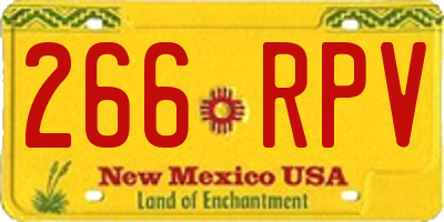 NM license plate 266RPV