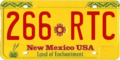 NM license plate 266RTC
