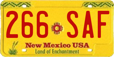NM license plate 266SAF