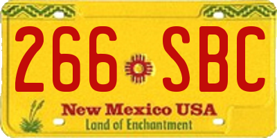 NM license plate 266SBC