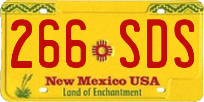 NM license plate 266SDS