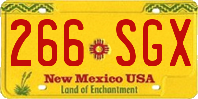 NM license plate 266SGX