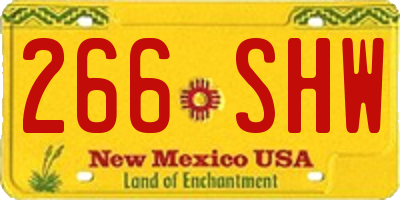 NM license plate 266SHW