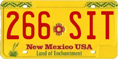 NM license plate 266SIT